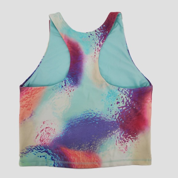 DSG Momentum Shelf Bra Tank Top Moisture Wicking Ice Cave Multi Print Girls L - Picture 9 of 9